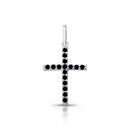 Pingente de Prata Crucifixo Cravejado Preto Médio