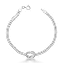 Pulseira Veneziana com Nó Feminina em Prata 925