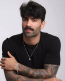 Kit Colar Pai Nosso e Pulseira Grumet Elo Duplo de Prata