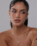 Colar Feminino Coração Cravejado em Prata 925