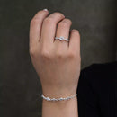 Anel Feminino Cristal Corações em Prata 925