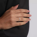 Anel Feminino Solitário Fino em Prata 925