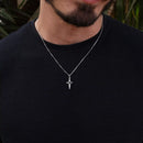 Pingente Cruz Moderna Vazada em Prata 925