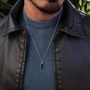 Colar Masculino de Prata Ônix Old