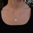 Colar Feminino Trevo Cravejado em Prata 925