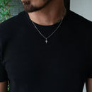 Pingente de Prata Crucifixo Cravejado Pequeno