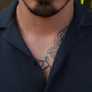 Pingente de Prata Pedra Cristal Slim Turquesa