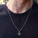 Colar Medalha Paz e Amor em Prata 925