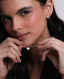 Colar Feminino Coração Cravejado em Prata 925