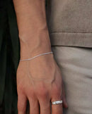 Pulseira Grumet Fina Masculina em Prata 925