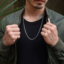 Corrente Fígaro Masculina 2 mm em Prata 925