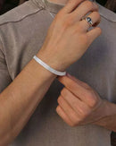 Pulseira Fizzy Flat XL Masculina em Prata 925