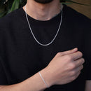Kit Masculino Corrente e Pulseira Grumet 2 mm de Prata