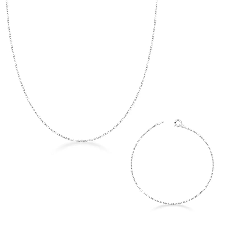 Kit Corrente e Pulseira Veneziana de Prata