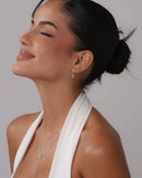 Kit Feminino Colar Solitário Oval Turquesa e Pulseira Dupla Rope com Bolinhas