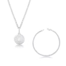 Kit Colar Pai Nosso e Pulseira Grumet Elo Duplo de Prata