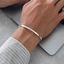 Kit Pulseira e Bracelete Quadrado de Prata