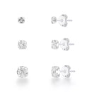 Kit 3 Brincos Ponto de Luz de Prata