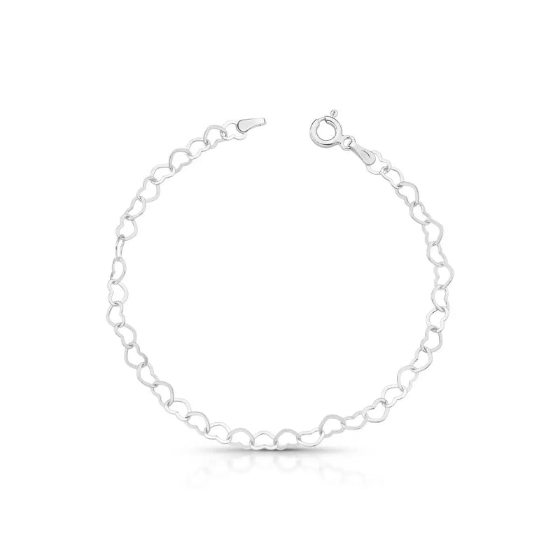 Pulseira Elo Coração Feminina em Prata 925