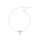 Pulseira Feminina Coração Cravejado de Prata