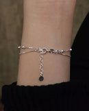 Pulseira Dupla Veneziana com Bolinhas de Prata