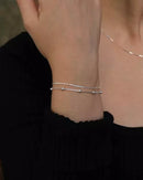 Pulseira Dupla Veneziana com Bolinhas de Prata