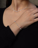 Pulseira Pérolas Prateadas Feminina em Prata 925